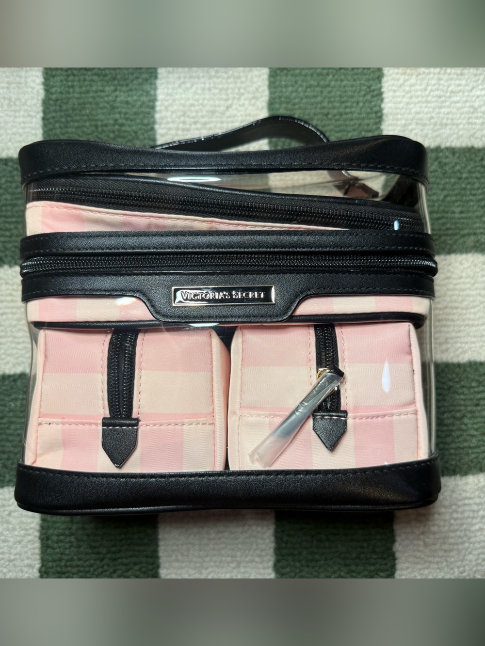 Victoria’s Secret Heritage Stripe 4-Piece Makeup Bag Travel Set
